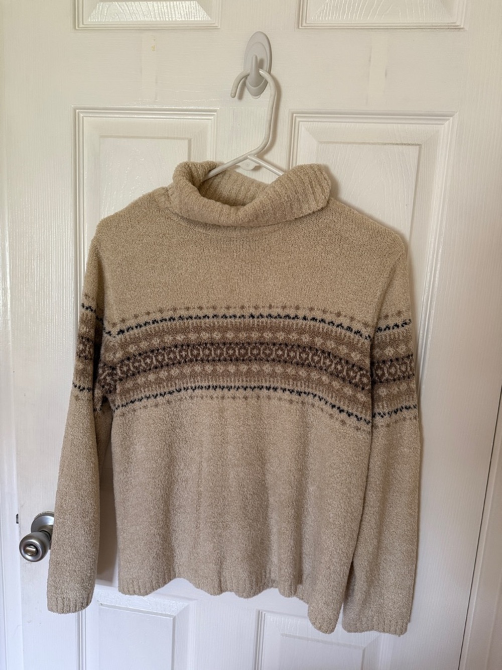 croft & barrow Beige and Brown Turtleneck Sweater